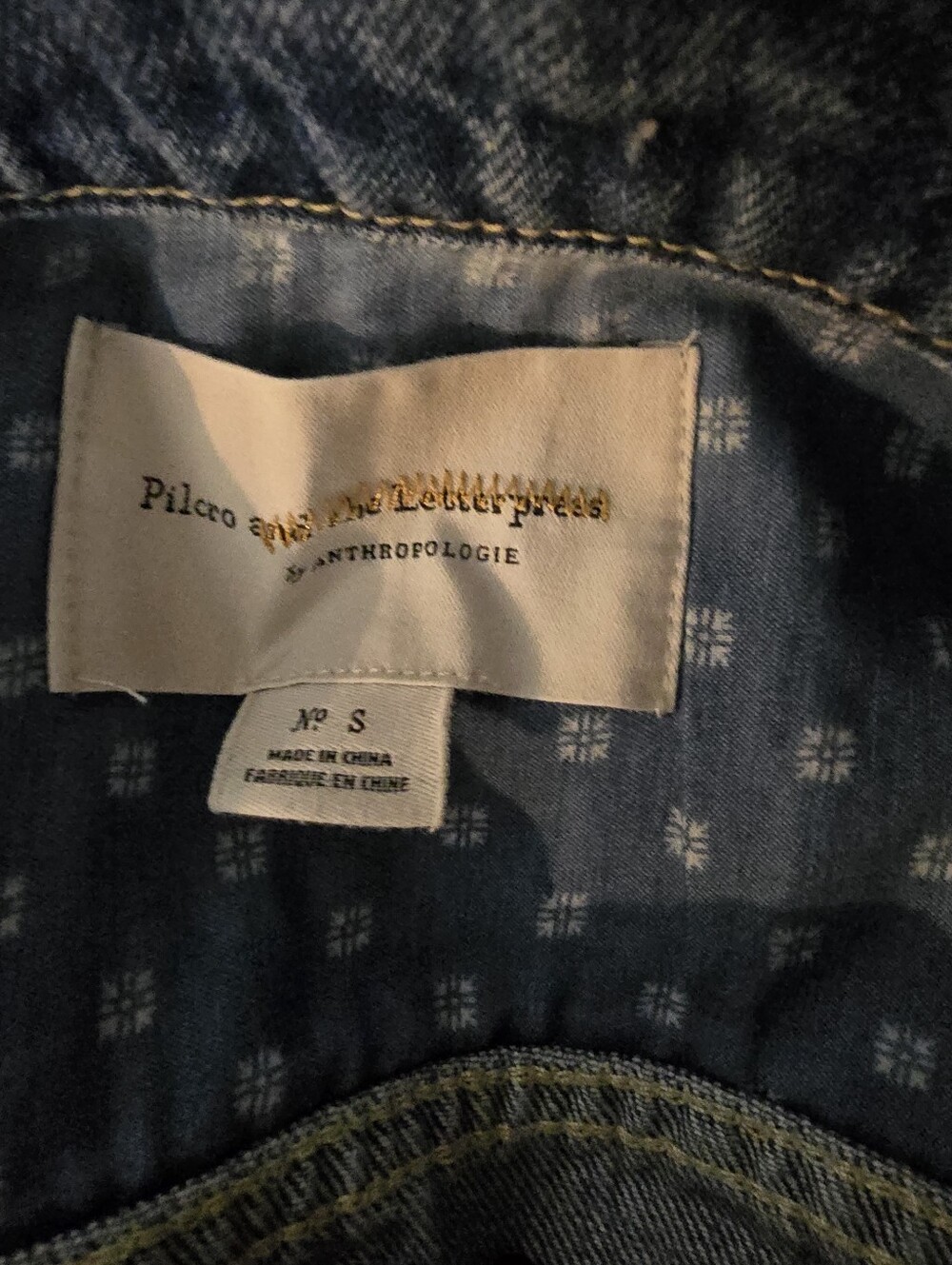 Pilcro and the Letterpress Washed Blue Denim Jacket- Size: S - Picture 3 of 3